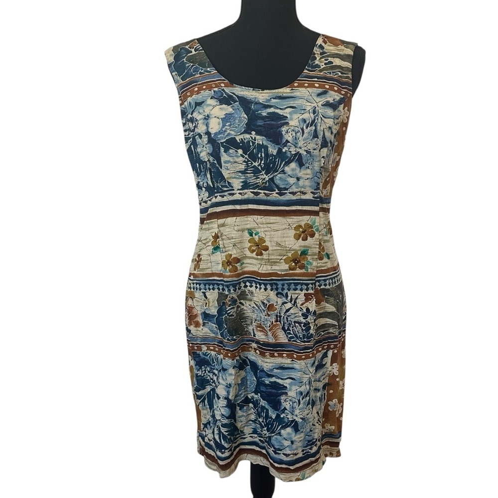 Vintage Jam’s World Mini Dress Hawaiian Vacation Blue Sleeveless Summer Size 7
